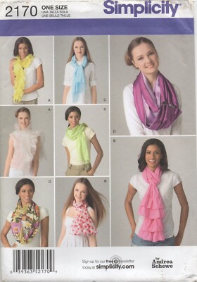 Simplicity Schnittmuster 2170 Schals in 4 Styles mit Raffung & Rüschen Neu