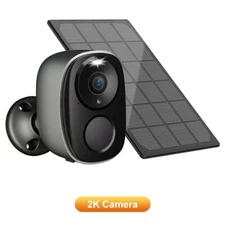 Solar Battery Powered Wireless Security Camera Wifi 3MP 2-Way Audio Surveillance