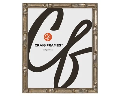 Craig Frames Vintage Bamboo, 0.625 Inch Wide, Tropical Silver Picture Frame
