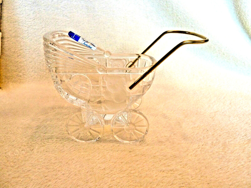 Baby Carriage, W.GERMANY, Luvaby 24% Full Lead Crystal, NIB, STK #34010, Vtg.