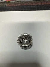 Miniature Tree of Life silver Tone Metal keepsake box w/ magnetic closure
