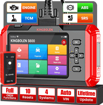 KINGBOLEN S600 Car Diagnostic Tool OBD2 Scanner ABS SRS DPF SAS TPMS Code Reader