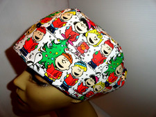 Ladies scrub hat, Lots of friends singing Christmas carols, vashon style