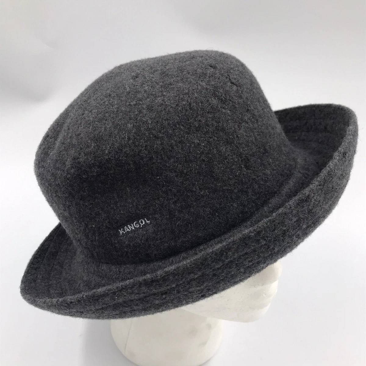 Rag and Bone 100% Wool Gray Bowler Hat English Wool Felt Bowler Hat - S - Gray/Black - Walmart.com main image 2