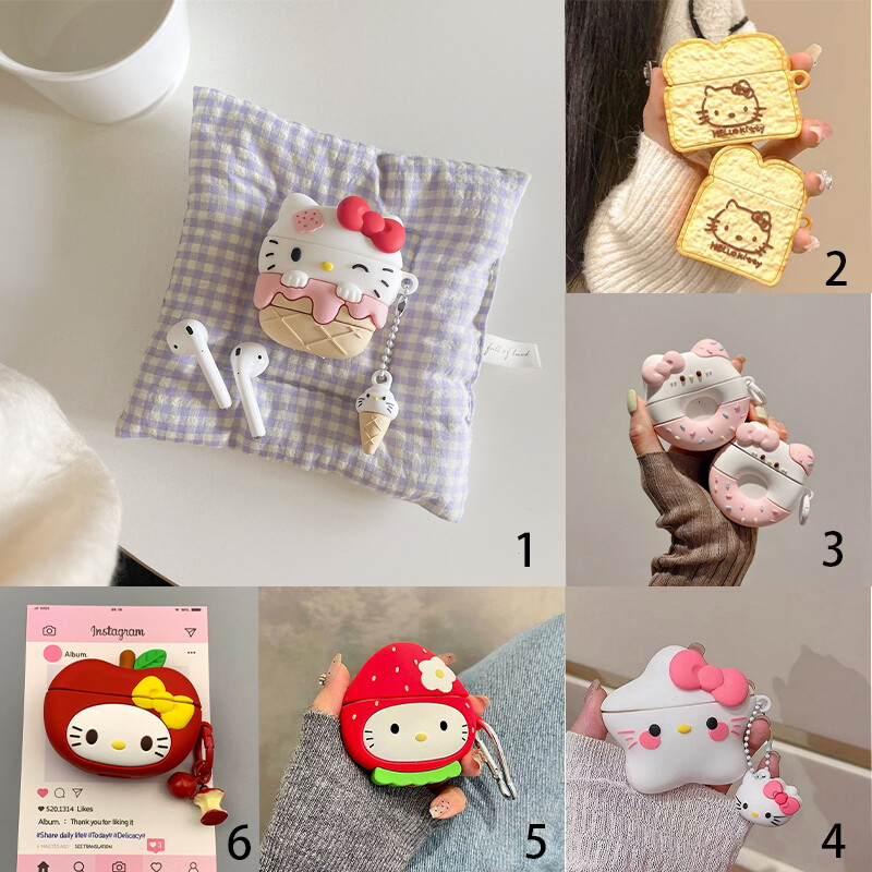 Silicone 3D Cute Earphone Case For Apple Airpods 4 3 Pro 2 1 Protective Cover-image