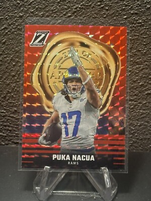 2023 Panini Zenith Puka Nacua RC Zeal Of Approval Red