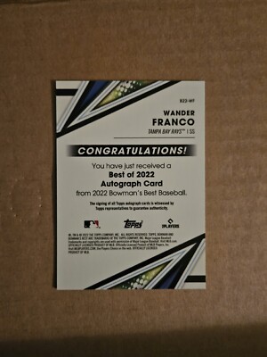 2022 Bowman's Best Wander Franco Green Refractor /99 RC Rays on