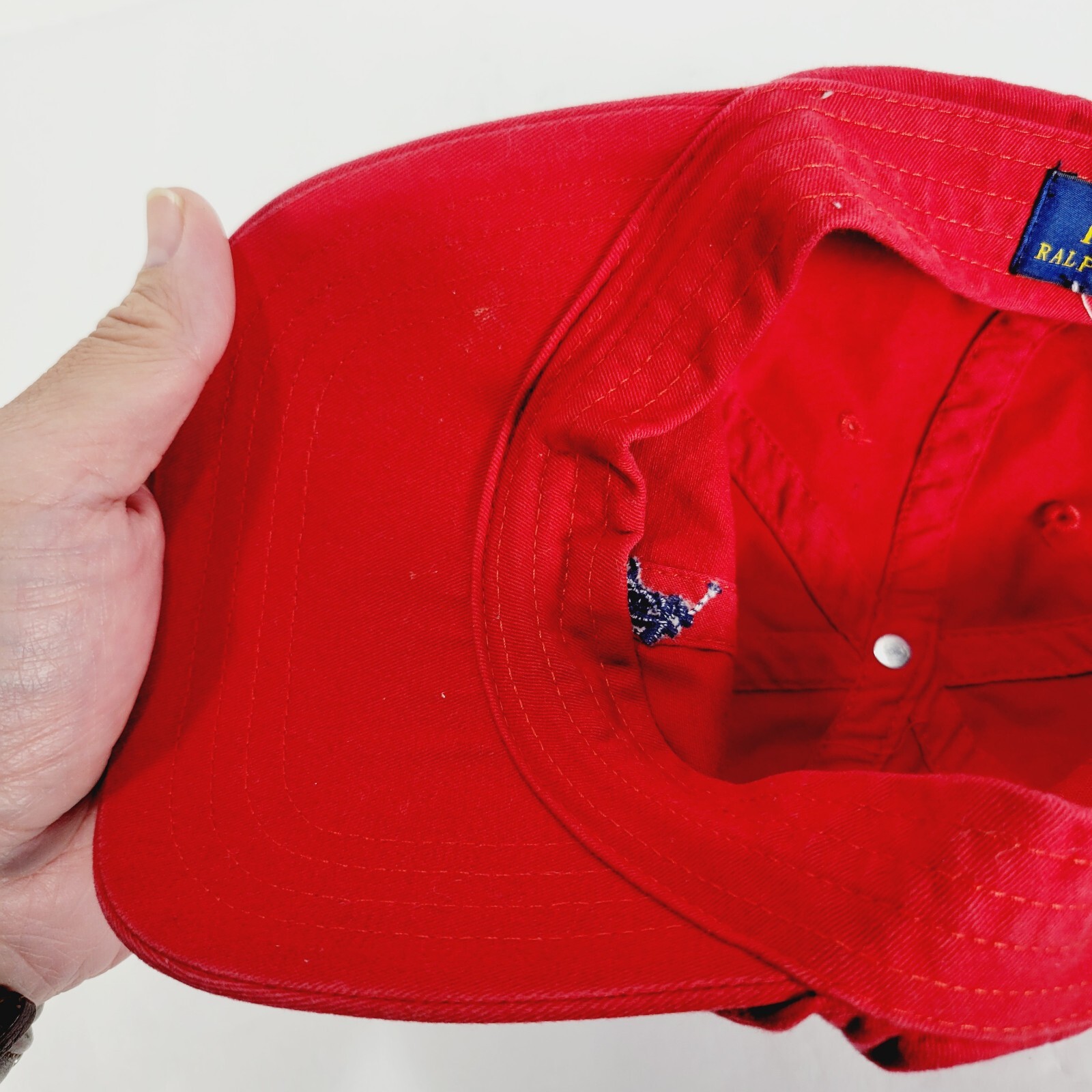 Polo Ralph Lauren Cappello Berretto Strapback Uomo Rosso Blu Pony Logo Papà Nonno Golf