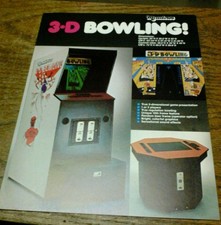 Meadows 3-D BOWLING Arcade Video Game flyer- original