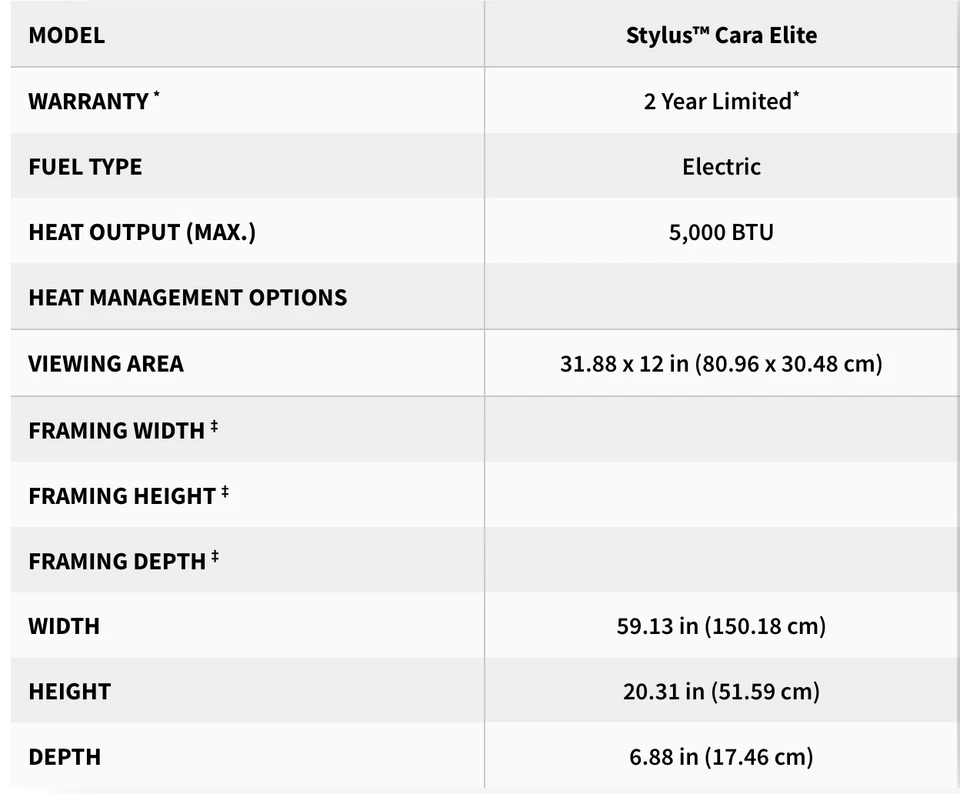 Chimenea eléctrica colgante de pared Napoleon Stylus Cara Elite, NEFP32-5019W-IOT Foto 2 de 4