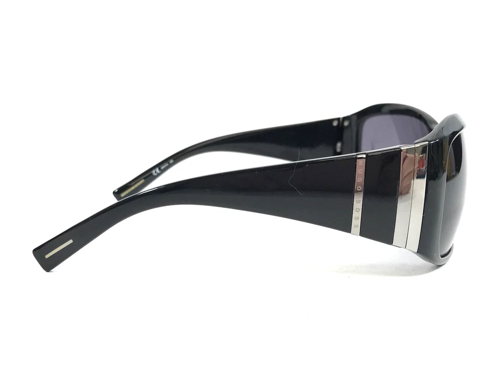 Gafas de sol Hugo Boss 0028/S D28Y1 monturas negras brillantes plateadas con lentes moradas Foto 4 de 4
