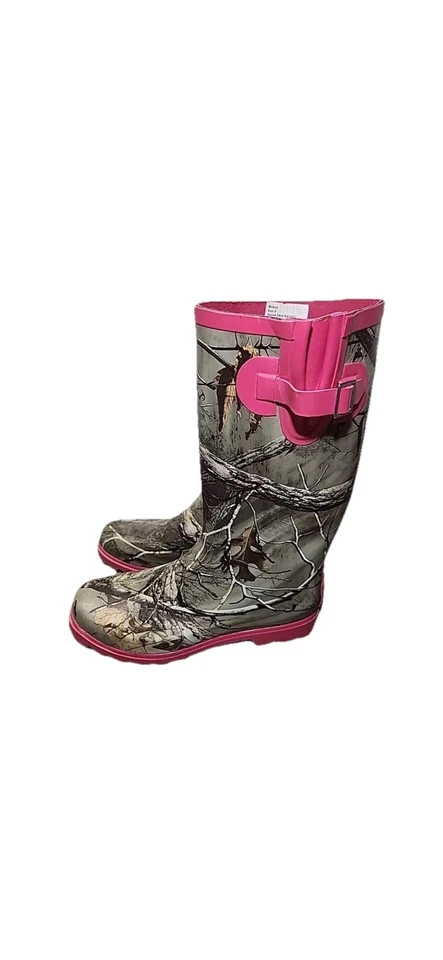 Austin Trading Co Botas de Goma Rosa Camuflaje Árbol Real con Borde Rosa Talla 6 Foto 3 de 4