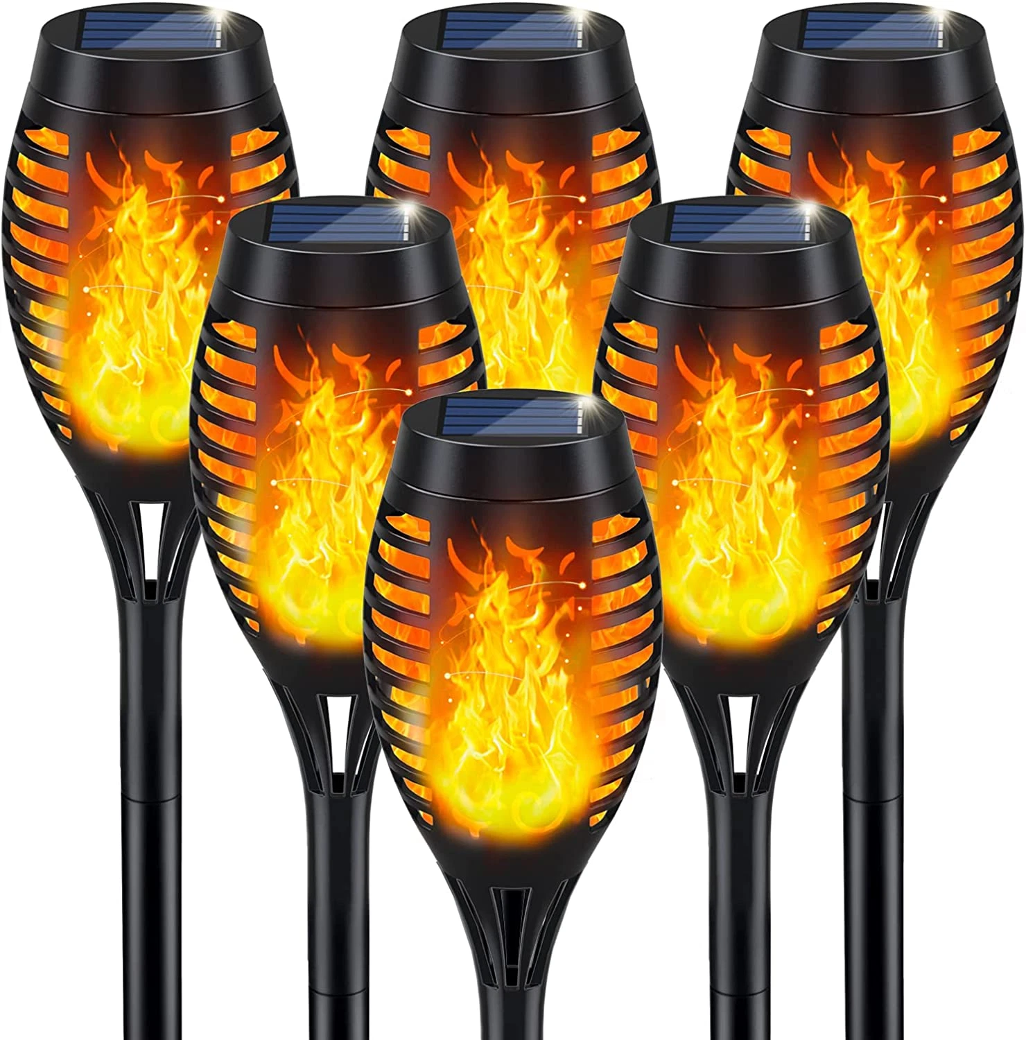 Solar Lights Outdoor, Solar Torch Light with Flickering Flame for Garden Decor,