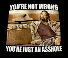 THE BIG LEBOWSKI The Dude “You’re Not Wrong…” T-Shirt XL Bowling Cult Classic