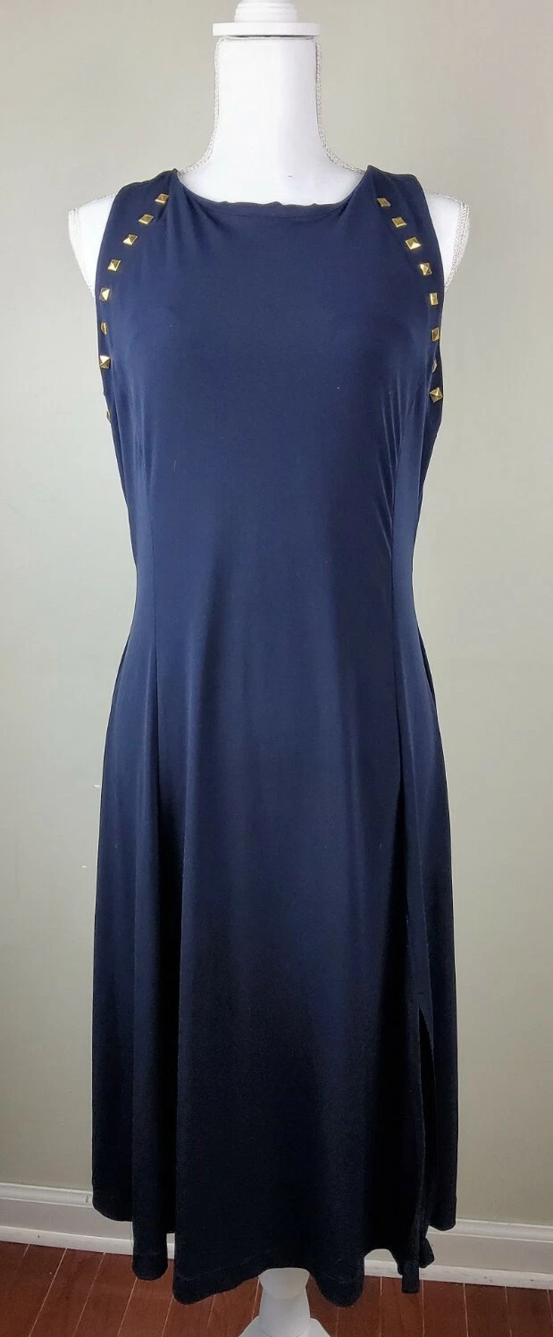 Abito donna Michael Kors senza maniche con borchie colore navy taglia L