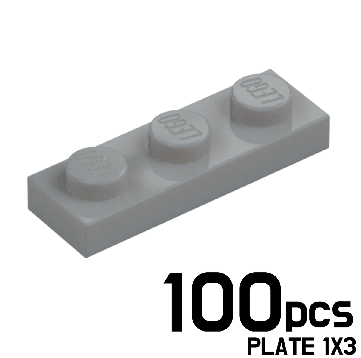 LEGO Lot of 100 PLATE 1X3 Medium Stone Grey 4211429 3623 | eBay