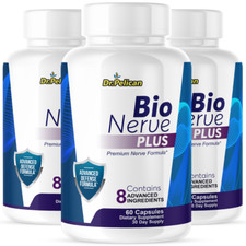Bio Nerve Plus- Nerve  Brain Support- 3 Bottles- 180 Capsules