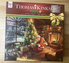 Christmas Tree Holiday Santa 1000 Pc Puzzle Cozy Fireside Made in USA CEACO