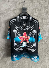 Casablanca Tennis Club Sz XL Shirt Mens Silk Blades Short Sleeve Floral Mushroom