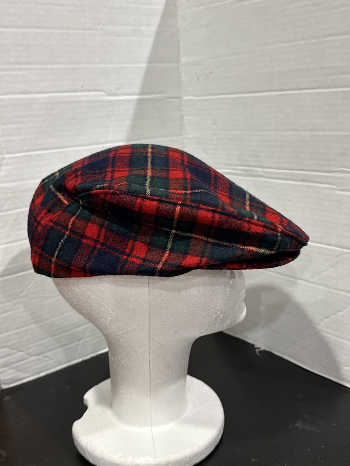 Vintage Pendleton Red Plaid Wool Flat Cap Newsboy… - image 4