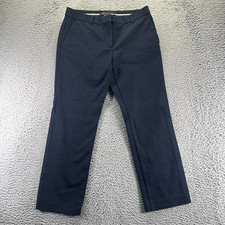Ann Taylor Loft Marisa Pant Womens 6 Blue Cotton Dress Straight Formal Stretch