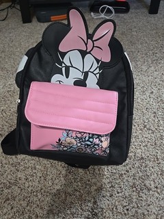 Disney Minnie Mouse Backpack Purse w/ Straps & Carry Handle Black & Pink Pockets