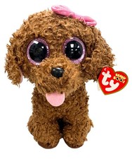 Ty Beanie Boos - Maddie the Dog, Medium 8" , Glitter Eyes, MWMT Stuffed Animal