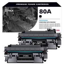 2PK CF280A Toner Cartridge Fit for HP LaserJet Pro 400 M401d M401n M401a Printer