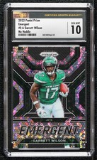 2022 Panini Prizm Emergent No Huddle Garrett Wilson #E-6 CSG 10 Gem Mint 0x6n