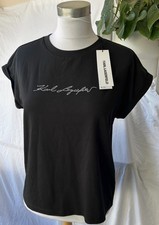 Image of Karl Lagerfeld Signature Rhinestone T-Shirt Black Size M - NWT New With Tags