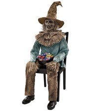 Spirit Halloween 4 Ft 6 In Scary Sitting Scarecrow Animatronic, Multicolor