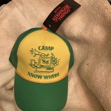 Netflix Stranger Things Camp Know Where '85 Dustin Mesh Snapback Trucker Cap Hat