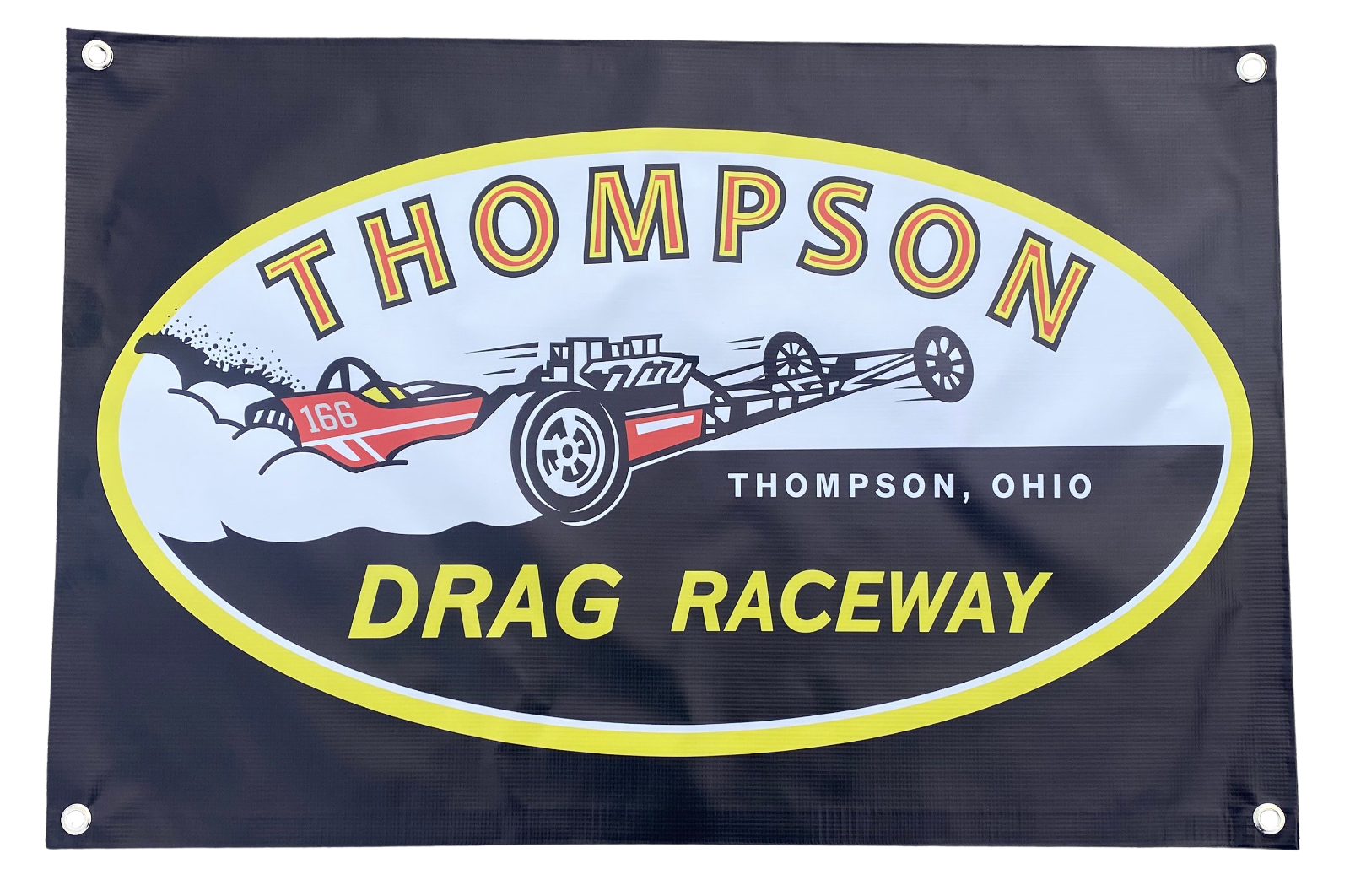 Ohio Raceway Logos THOMPSON DRAG RACEWAY Ohio Shop Garage Banner 2x3' Gasser Dragster ...