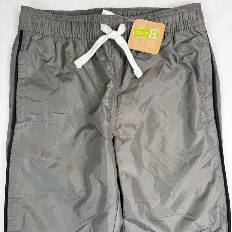 NWT CRAZY 8 RARE FIND Kids' Grey Cotton-Poly Blend Track Pants Sporty Size 7-8 - Image 4 of 4