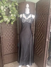 VTG Victorias Secret Nightgown Womens med Black Silk Cowl Long Maxi Slip Dress