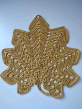 Centrino Foglia Di Acero Fatto A Mano All'uncinetto In Cotone 