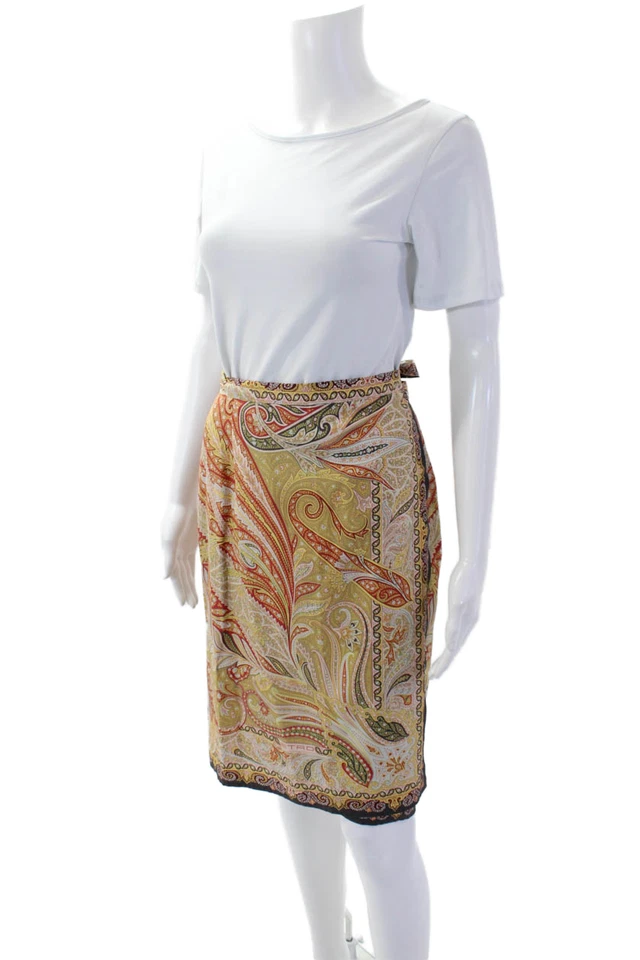 Falda envolvente Etro para mujer estampado cachemir hasta la rodilla multicolor talla 42 EUR Foto 2 de 4