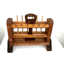 Vintage Wooden 24 - Spool Rack Holder with Carrying Handle