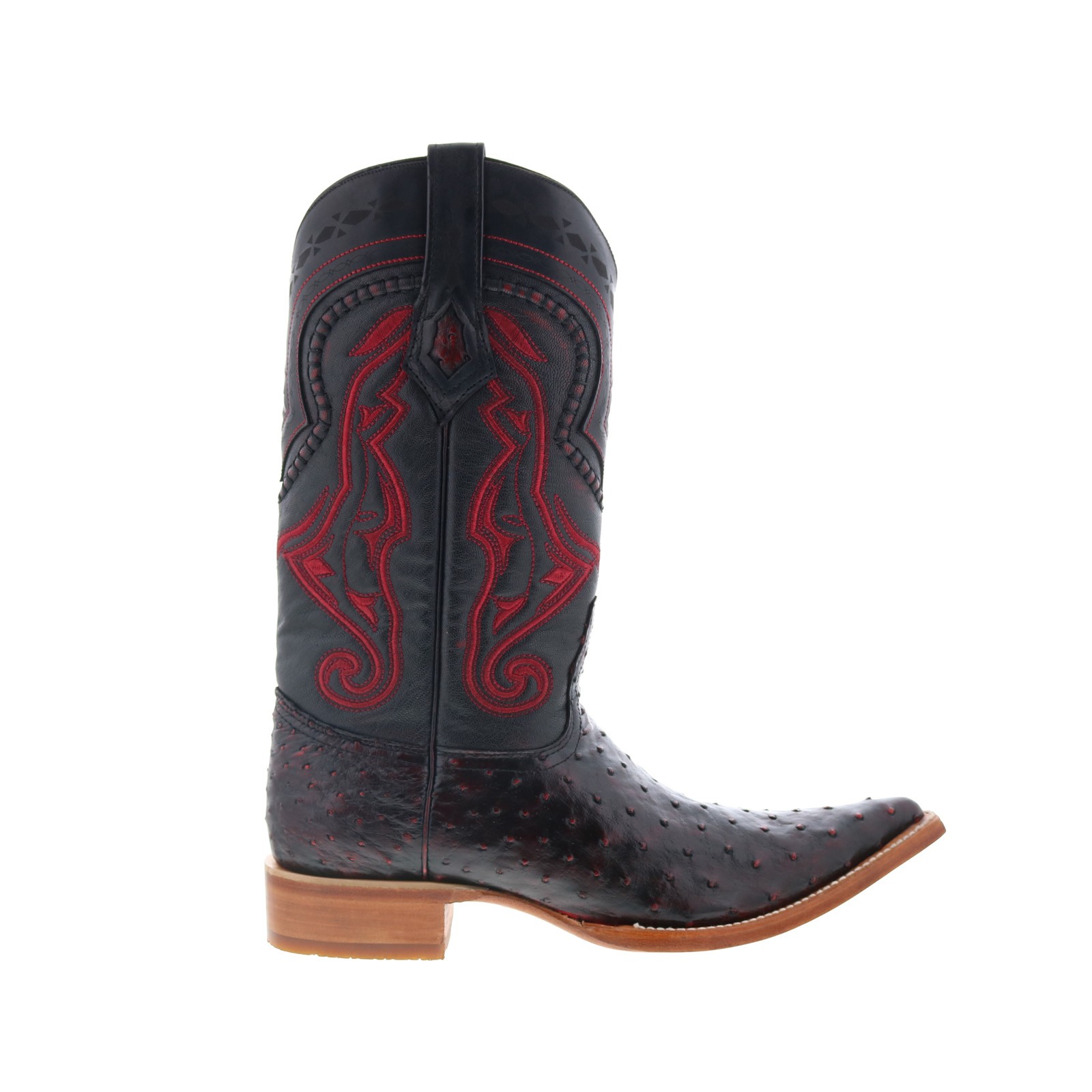 Los Altos Ostrich Boot XXX-Toe Mens Burgundy Wide Cowboy Western Boots 33390₽