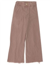 ZARA Girls Wide Leg Jeans 9-10 Years W23 L24 Pink CP15
