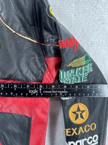 Vintage Ferrari racing jacket Rare black Leather READ image 13