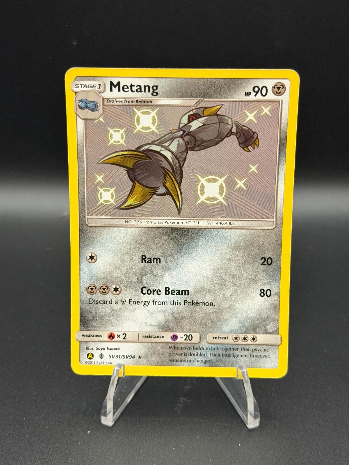 Metang SV31/SV94 Shiny Rare Hidden Fates Shiny Vault Pokemon Near Mint