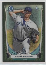 2014 Bowman Chrome Prospects Black Static Refractor 23/35 Logan Bawcom 0c6