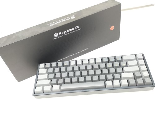 KEYCHRON K6 Wireless Mechanical Keyboard 65% Bluetooth Red Switches Used