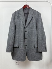 Men’s Harris Tweed Westbury Gray Checked Pure New Wool Sport Coat Blazer Jacket