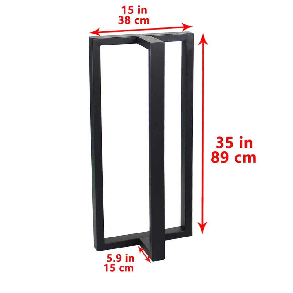 Patas de muebles 35” altura 15” ancho decoración rústica forma de T patas de mesa, resistente... Foto 4 de 4