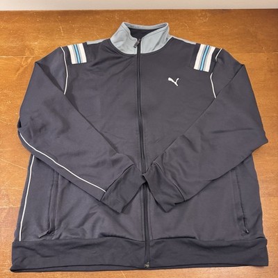 VINTAGE Puma Jacket Men Large Blue Track Retro Full Zip Logo