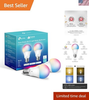 Light Bulbs, Full Color Changing Dimmable Smart WiFi Bulbs Compatible with Al...