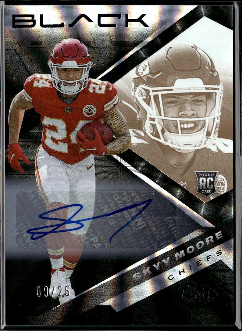Skyy Moore 2022 Panini Black Auto Autograph RC 9/25 Kansas City Chiefs