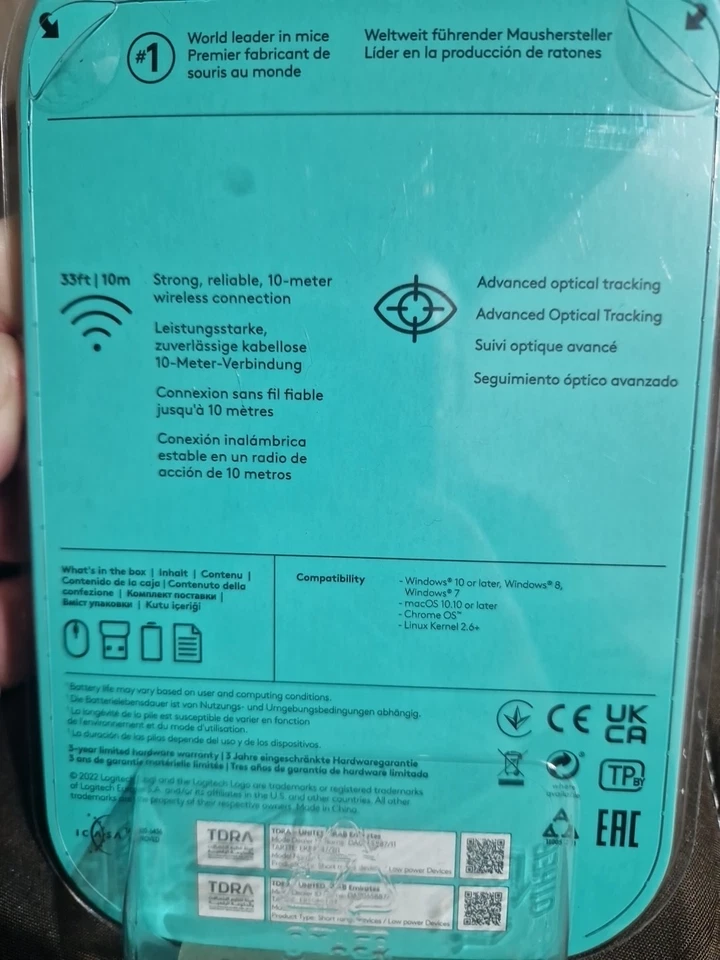 Mouse Logitech M187 Blu Batteria Wifi - Immagine 2 di 3